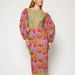 European And American Women's Clothing: Best-Selling Floral Print Contrast Color Artistic Lantern Sleeve Backless_ecoleips.com