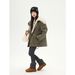 girl Girl Girls' Turn-Down Collar Parka 2025 Winter New Children's Thickened Warm Cotton Jacket Casual Workwear Coat_ecoleips.com