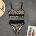 Women's Sexy High-Waisted Leopard Print Patchwork Bikini Two-Piece Swimsuit European American Style_ecoleips.com