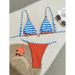 Women's Color Block Two Piece Swimsuit Sexy Tie Waist Bikini Beach Spawear New 2026 European And American Style_ecoleips.com