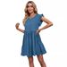 Self-shot 2026 European And American Women's New Solid Color Round-neck Ruffle-sleeve Foreign Trade Spring-summer_ecoleips.com