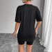 Women's Casual Round Neck Short Sleeve T-Shirt Multi-Color American Style Simple Fashionable Sports Top Solid Printed Loose Fit_ecoleips.com