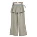 High Waist False Two-Piece Flounce Hem Wide Leg Pants - Flowy Bootcut Trousers With Layered Detail Premium Drape Fabric_ecoleips.com