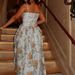 Women's Floral Print Halter Belted Maxi Dress – French Style Elegant Summer Party Gown_ecoleips.com