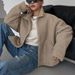 Women's Casual Fashion Jacket Winter Collection Faux Lamb's Wool Drop Shoulder Warm Coat With Slanted Pockets_ecoleips.com