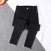 Women's Black High-waisted Slim-fit Fleece-lined Jeans, 2025 New Winter Thin Fleece Skinny Pencil Pants_ecoleips.com