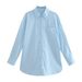 Women's Clothing 2025 Summer New Loose Cotton Pocket Decorated Long Sleeve Shirt Top B88281_ecoleips.com