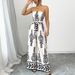 Women's Clothing Spring And Summer Printed Jumpsuit Wide Leg Slim Fitting Lace Up Jumpsuit_ecoleips.com