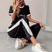 Women's Printed Two-Piece Set - Elegant Short Sleeve Top & Comfortable Bottoms For Summer_ecoleips.com