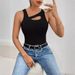 Women's Clothing Women's Slim Fit Hollow Sleeveless Vest Fashion Top Versatile Short Sleeve Tank Camis For Formal & Casual For Women_ecoleips.com