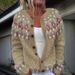 New European And American Style For Women Wish Hot Sale Cardigan Color Block Loose Fashion Knitted Sweater_ecoleips.com