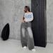 Women's High-Waisted Straight-Leg Jeans – Distressed Washed Denim Pants For Effortless Streetwear Style_ecoleips.com