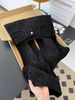 Disco Ball Wide-Leg Jeans For Women – Black High-Waisted Rhinestone Embellished Flared Pants With Distressed Detailing (S-3XL)_ecoleips.com
