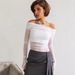 Women's Slim Fit off Shoulder Top Solid Color European American Style Fashion Mesh Long Sleeved Autumn Winter New Cross Border_ecoleips.com