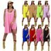 4263 Cross-border European American Women's Clothing, Solid Color Loose Long Vest Top And Shorts Set, Two-piece Outfit_ecoleips.com