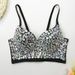 Women's Clothing Bright Diamond AB Color Diamond Tube Top Careful Deep V Wrapped Chest Stage Performance Suspenders Female Bar Top_ecoleips.com