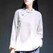 A Minimalist-Style Cotton-Linen Long-Sleeved Top With A Classic Collar Design, Suitable For Spring And Autumn; Also Avai_ecoleips.com