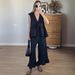 2025 New Summer European And American Cross-Border Elegant Set Black Cotton Lace-Up Sleeveless Vest Long Pants Women's_ecoleips.com