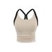 Modal Threaded Sports High Elasticity Tight Yoga Fitness Camisole For Women Summer Ruched Integrated Chest Pad Bra Vest_ecoleips.com
