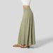Voya New Women's Fashionable And Casual Design With Spliced Large Swing Knitted Hanging Loose Half Skirt_ecoleips.com