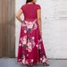 plus Size Slim Fit round Neck Printed Rose Casual Dress for Women Elegant Stylish English Fashion Spring/Autumn Summer_ecoleips.com