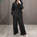Breathable Linen Long Sleeve Top & Wide-Leg Pants Set – Relaxed & Stylish For Spring & Fall_ecoleips.com