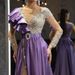 2025 Spring New European And American Clothing Evening Women's Satin Gold Sprinkled Purple Sequin_ecoleips.com