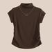"Half-High Collar Slim Fit T-Shirt – Short Sleeve Blouse With Flutter Sleeves For Women"_ecoleips.com