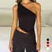 Summer Sexy One Shoulder Camisole Top for Women European And American Style Cross Border off Shoulder Backless Tie Waist Short Vest_ecoleips.com