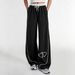 Women's Heart Patterned Wide Leg Pants Comfortable Casual Loose Fit Spring/Autumn Polyester Fresh Sweet Print 9016_ecoleips.com