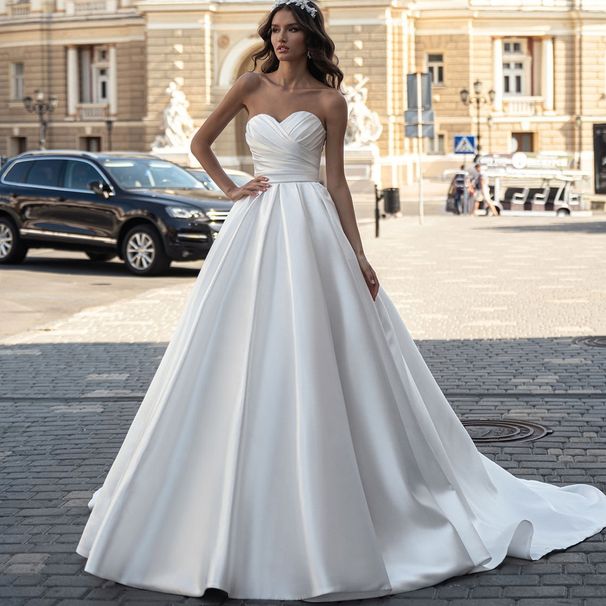 Women's Clothing White Simple Travel Photography Fishtail Bride Wedding Dress_ecoleips.com