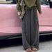Aria Basics 380g Starry Sky Woolen Coffee-colored Wide-leg Pants, Women's Winter Plus-size Casual Long Sweatpants_ecoleips.com