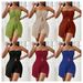 Women's Clothing Strapless Top And Shorts Set Solid Color Spring/Summer Regular Size_ecoleips.com