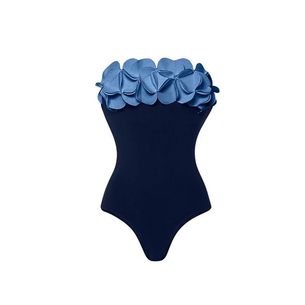 Women's Color Blocked Floral Onesie Swimwear European American Style_ecoleips.com