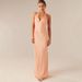 Women's Solid Color Satin Sleeveless V Neck Halter Dress Backless Tie Up Slim Long Dress Summer New Style Sexy_ecoleips.com