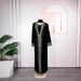 New Muslim Dress Fashion Slim Fit Rhinestone Long Sleeve Robe Two-Piece Set_ecoleips.com