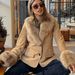 Faux Fur Blazer Women's Slim Fit Velvet Winter Coat Long Sleeve Streetwear Fashion Jacket For Fall & Winter_ecoleips.com