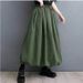 High Waisted Midi Skirt plus Size Women Loose Fit Flattering Solid Color Tie up a Line Full Skirt for 200 Lbs_ecoleips.com