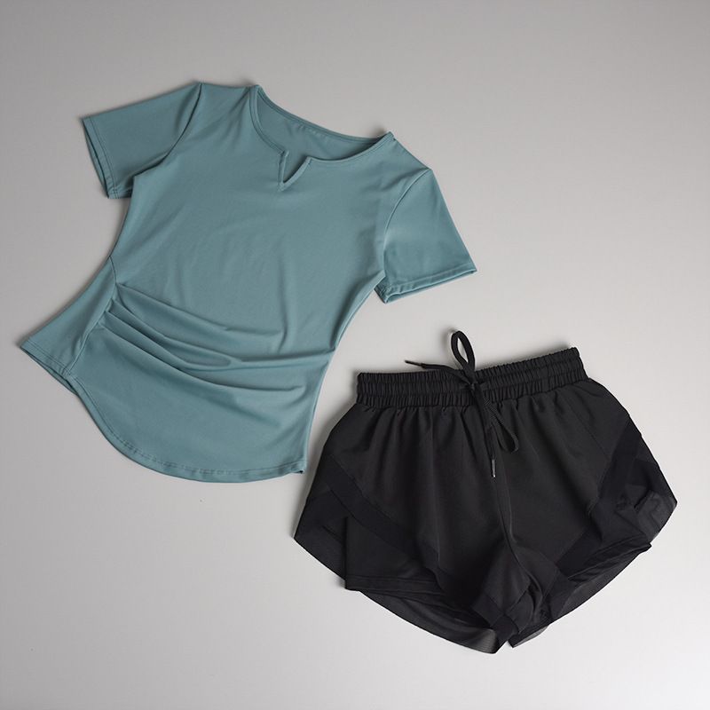 Women's Clothing Fitness Suit Quick Drying Short Sleeved Sexy Morning Jogging Training Sportswear Professional High End Fashion Yoga Clothes_ecoleips.com