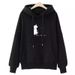 Fleece-Lined Hooded Women's Sweatshirt Autumn Winter New Casual Versatile Cartoon Cat Student Plus Size_ecoleips.com