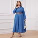 Women's Clothing Plus Size Women's Denim Long Dress Style Winter Fashion Open Chest Collared Clothing For Formal & Casual For Women_ecoleips.com