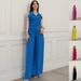 Women's 2 Piece Solid Color Sleeveless Belted Top And Trousers Set – Casual Summer Outfit_ecoleips.com