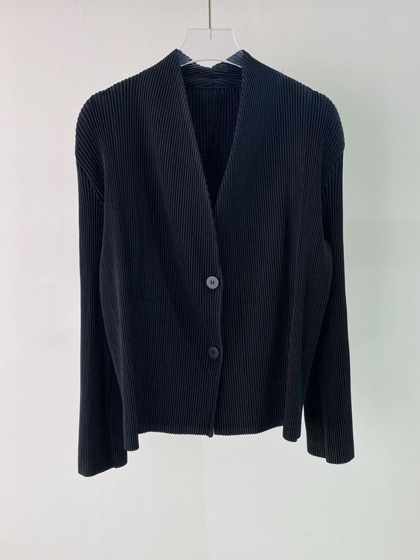 Pleated Thickened Jacket, New Spring Fashion, Solid Color, Elegant, Simple, Long-sleeved, Two-button Blazer_ecoleips.com