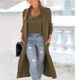 Cardigan Trench Coat, Knitted Loose Sweater Two-piece Set, Solid Color Vest Set_ecoleips.com