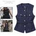 Women's Clothing New Spring And Autumn Women's Clothing Design With Belt Sequins Texture Vest Jacket_ecoleips.com