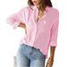 Women's Clothing Autumn New Striped Cardigan Top Loose Casual Long Sleeved Shirt Female_ecoleips.com