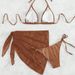 Women's Clothing Bikini Three-Piece Set Strapless Wrap Cover Up Separate Swimsuit Pure Color Fashionable Swimwear_ecoleips.com
