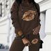 Women's Clothing Casual Fashion Hooded Trousers Set Long Sleeved Print Design Spring Autumn Commuter Suit_ecoleips.com