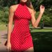 Women's Sleeveless Retro Polka Dot Halter Neck Dress European American Style Summer Sexy Backless Waist Cinching Thin Material_ecoleips.com