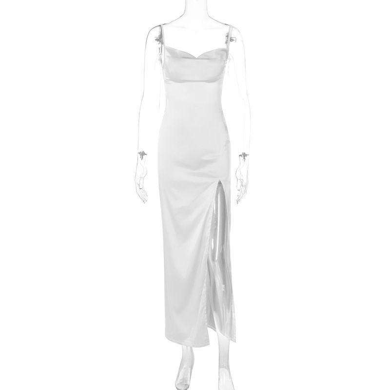 Women's Clothing 2025 Summer New Fashion Sexy Backless Slim Fit Slit Strap Dress Foreign Trade Wholesale_ecoleips.com
